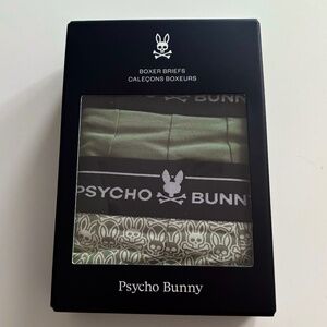 Psycho Bunny New Logo Band Print Green Boxer Briefs 2-Pack Box